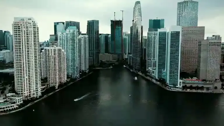 Miami's waterfront towers in late afternoon light.